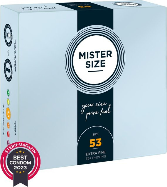 Mister Size Kondome, transparent, hauchdünn, feucht, 53 mm, Unisex - Bild 1