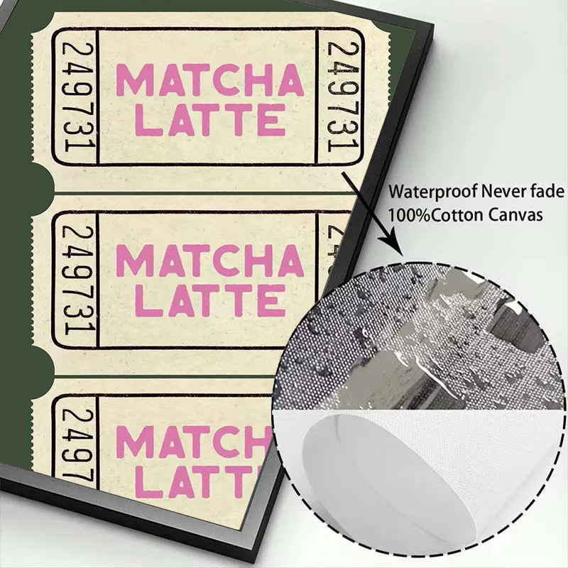 Potdemiel Matcha-Serie Posterdruck in Grün mit abstraktem minimalistischem Design als Wanddekoration aus Papier - Bild 4