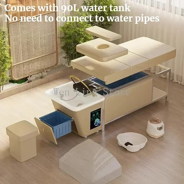 OLOEY Salon-Shampoo-Möbel Japanischer Kopf-Spa-Shampoo-Stuhl mit integriertem Wassertank - Bild 1