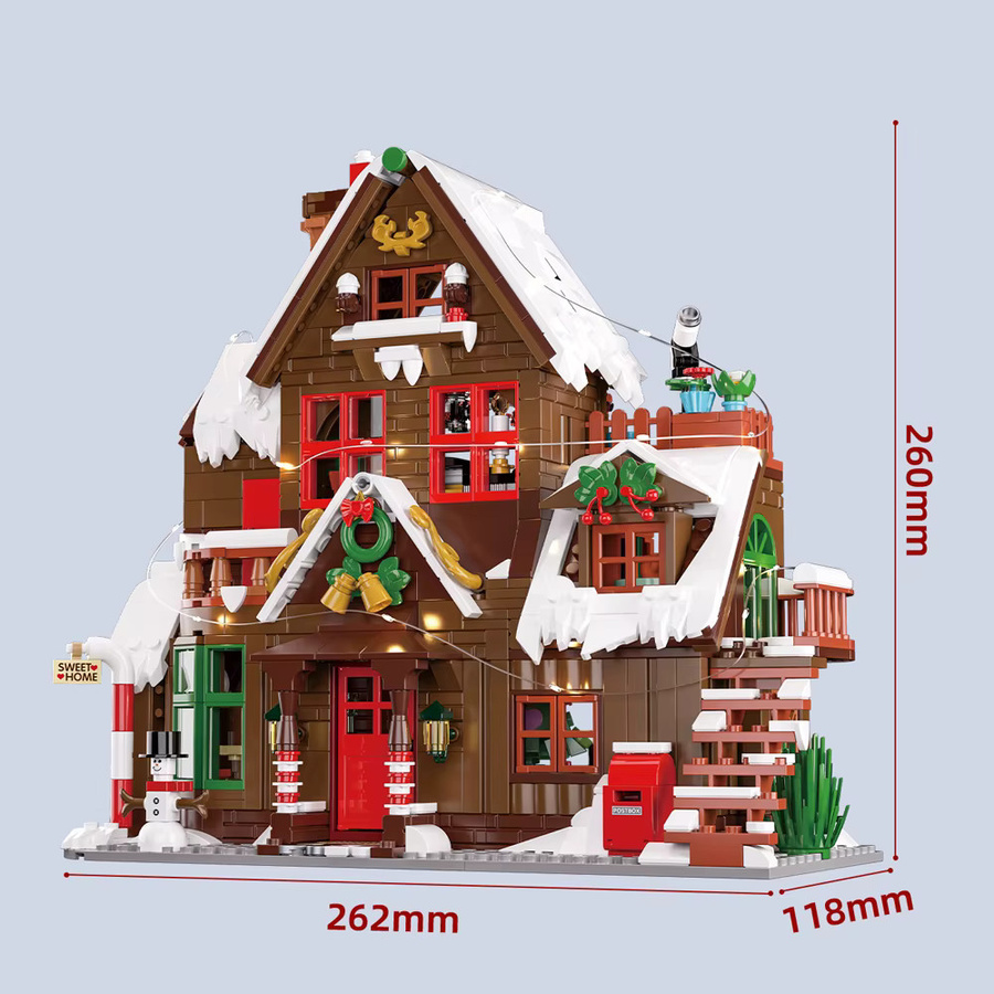 HYMILENARIO Kreativität Winter Dorf Lebkuchen Haus, Bausteine, Bunt / Mehrfarbig - Bild 2