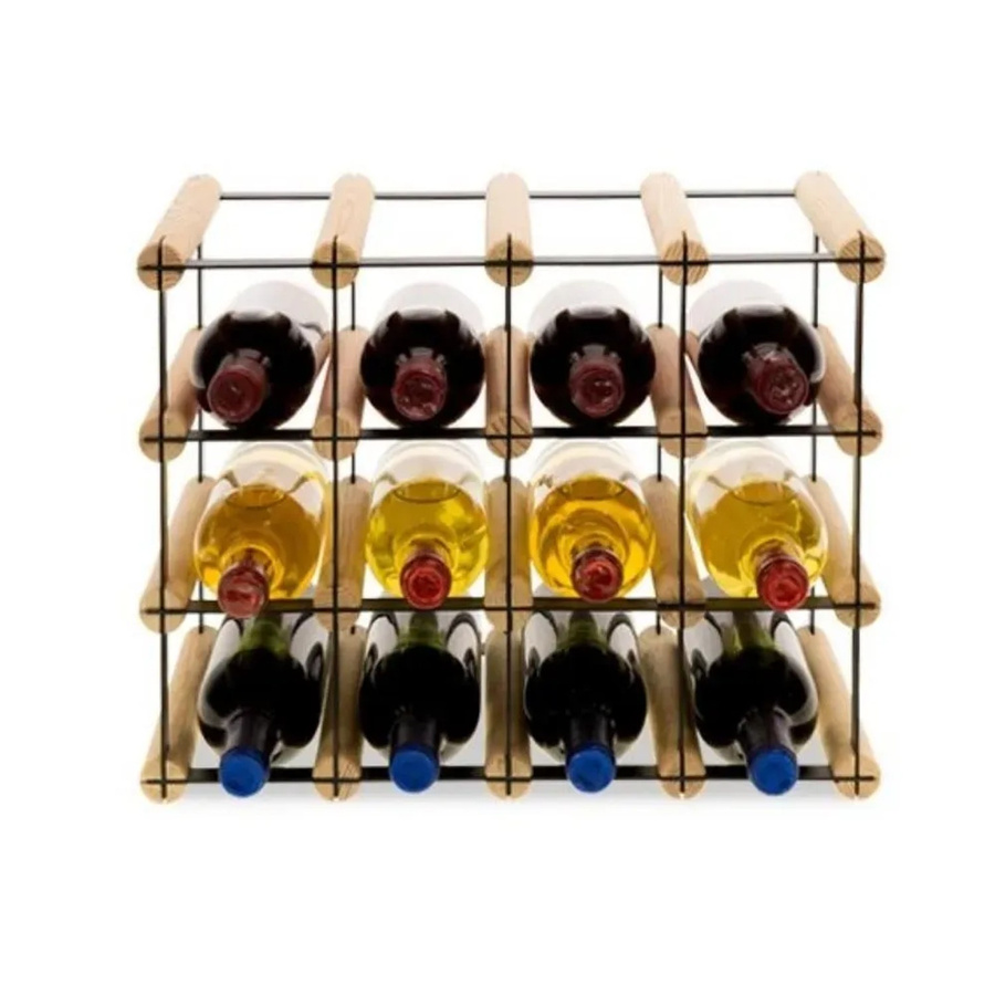 PROREGAL Vinotega Mod Metal Modulares Weinregal aus massivem Kiefernholz in Natur, H x B x T: 32,5 x 42,5 x 24,5 cm - Bild 2