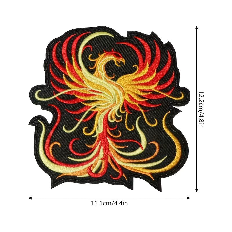 Phoenix bestickter Aufnäher zum Aufbügeln oder Aufnähen in Multicolour für Kleidung und Taschen - Bild 5