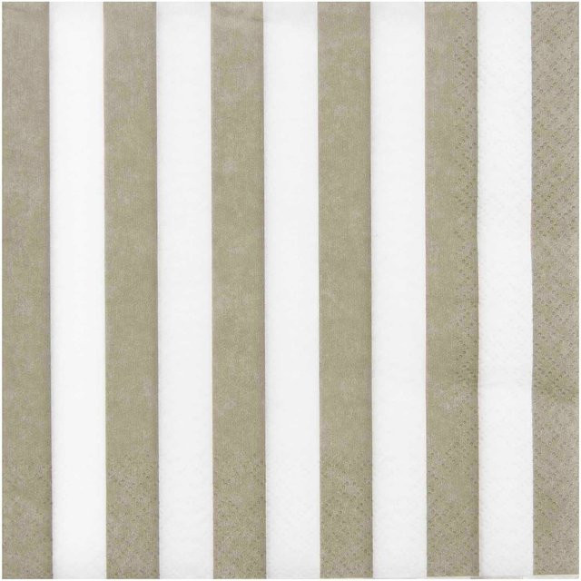 Rico Design Servietten beige-weiß gestreift, 20 Stück, 33 x 33 cm - Bild 1