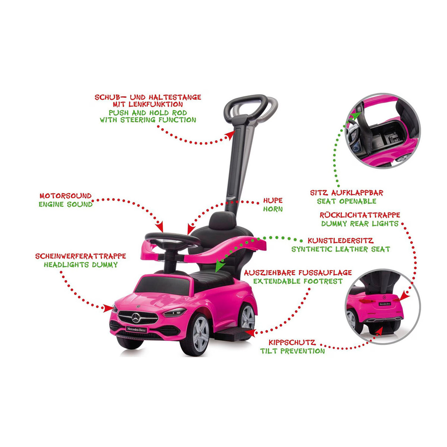 Jamara Mercedes-Benz C-Class Rutscher 3 in 1 pink - Bild 2