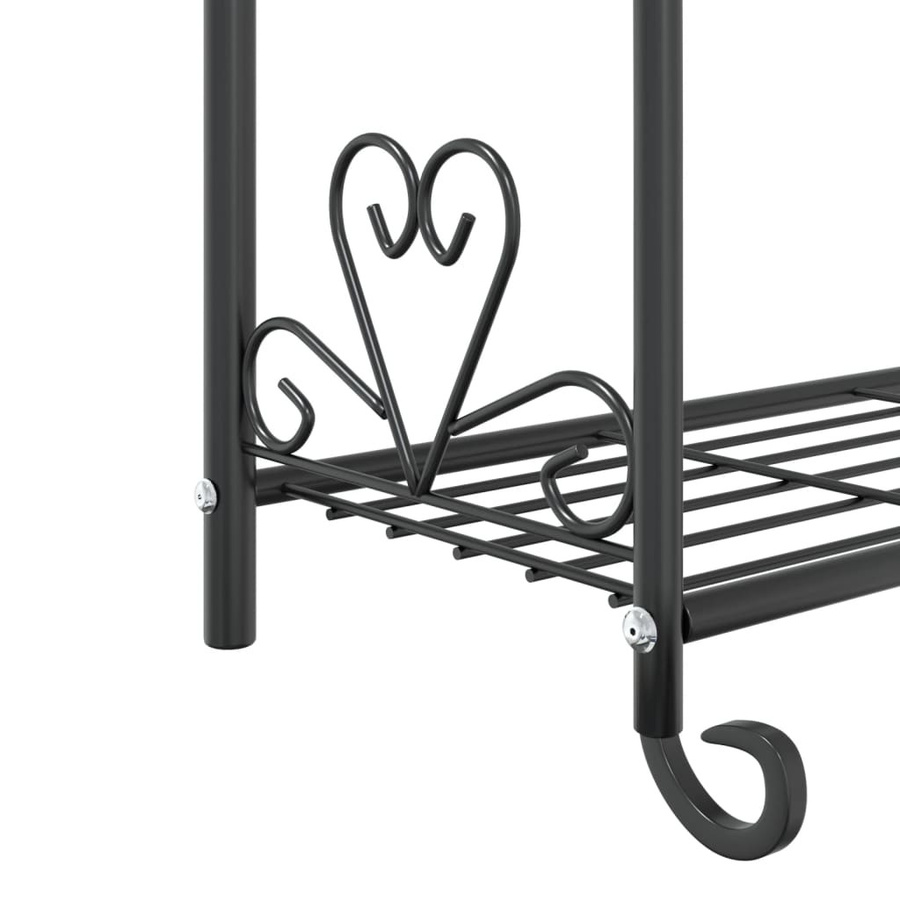 vidaXL Blumenregal aus Stahl in Schwarz, B/T/H: 56 x 30 x 96 cm - Bild 4
