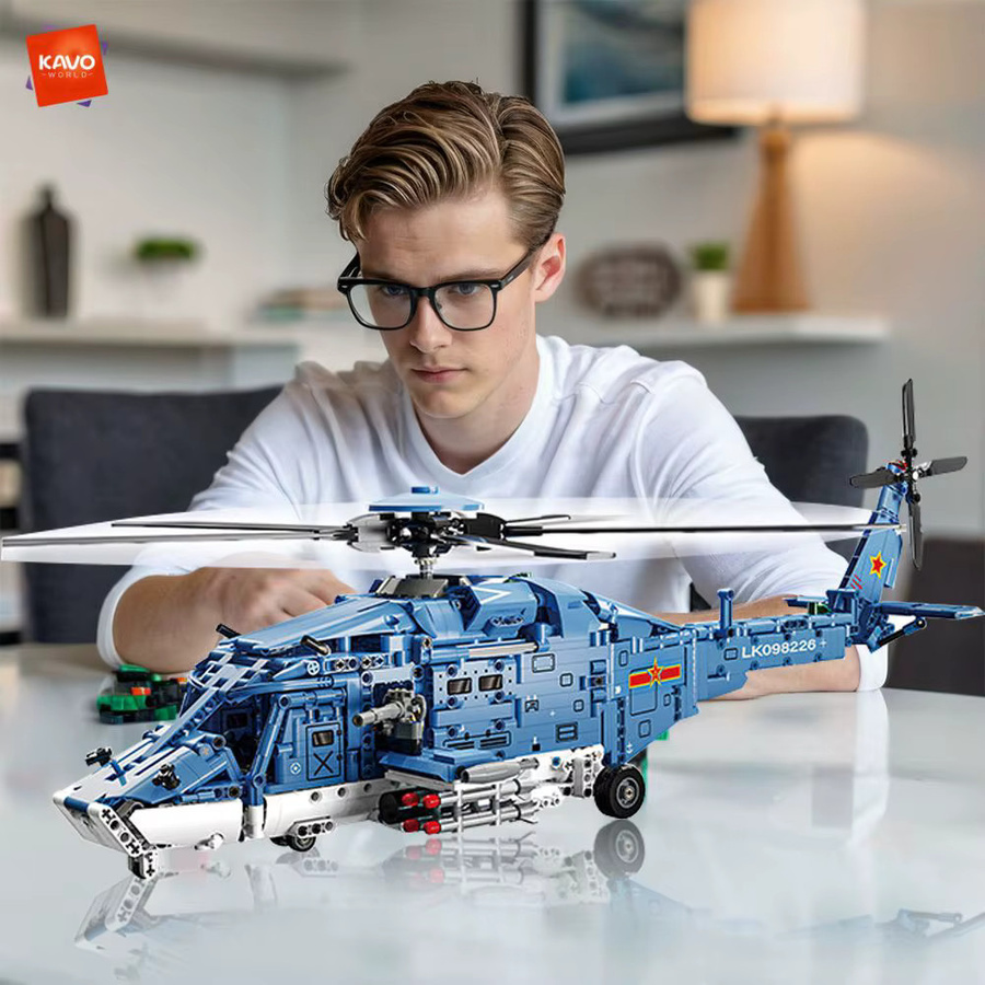 KAVOWORLD Blauer Kampfhubschrauber, Baukasten, 1521 Teile - Bild 5