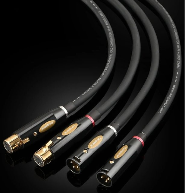 Xangsane Hi-End 6N OCC XLR Symmetrisches Audiokabel Paar in Schwarz mit 3-poligen XLR-Steckern und Buchsen für Mikrofon, Verstärker und CD-Player - Bild 1