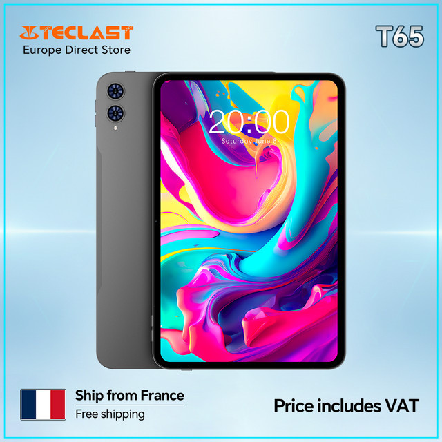 Teclast T65 Tablet Android 16 mit 13,4 Zoll 120Hz IPS Display, 26GB RAM, 128GB ROM, 4G LTE, 8000mAh Akku, Grau - Bild 1