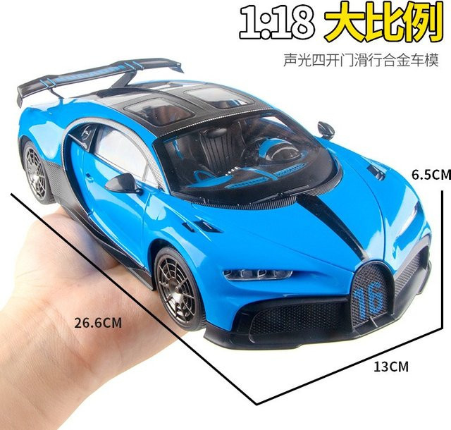 WELLY Chiron Supersportwagen Modell, 1:18, blau, Metall - Bild 1