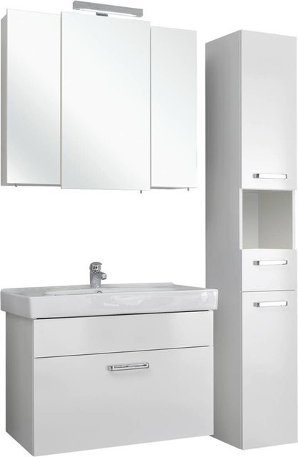 Pelipal Badmöbel-Set Quickset 312 in Weiß Glänzend, 4-teilig, B/H/T: 113 x 200 x 48 cm - Bild 2