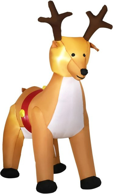 HOMCOM Aufblasbare Weihnachtsdekoration aus Polyester in Gelb, B/T/H: 80 x 155 x 180 cm - Bild 1