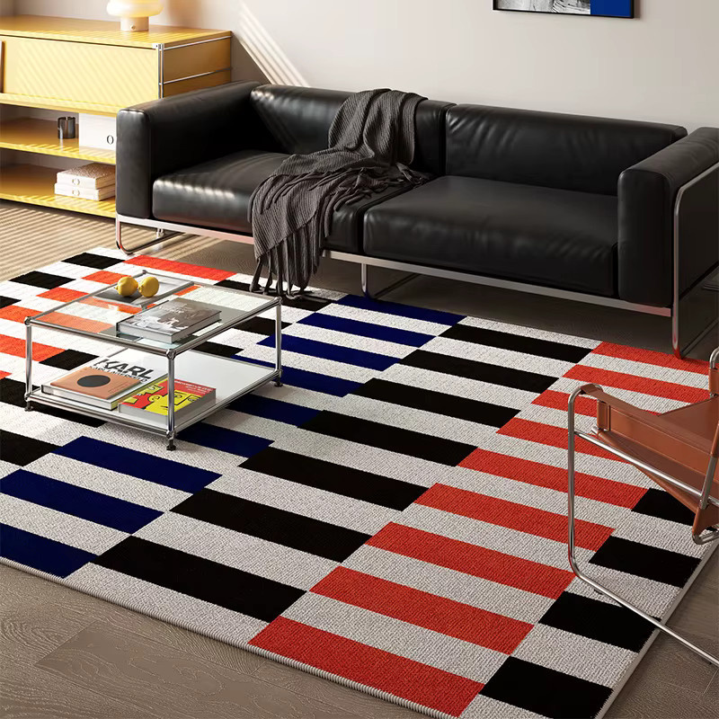 VIKAMA Teppich im Memphis-Stil mit geometrischem Farbblock-Design, rutschfest und modern, Mehrfarbig, B: 120 cm, T: 80 cm - Bild 1