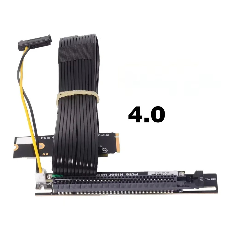 ADT-Link M43UH PCIe 4.0 x16 auf M.2 NVMe M Key SSD Riser Adapter, Flexibler Extender für Videokarten-Erweiterung, Schwarz - Bild 2