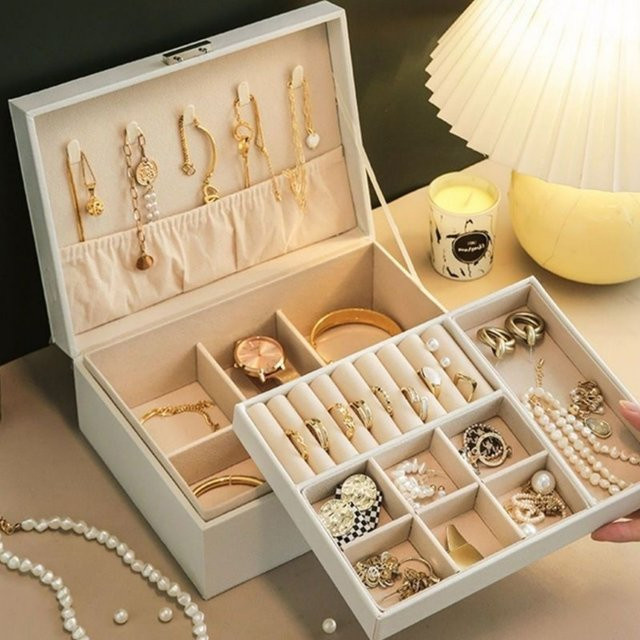 DELESYS Schmuck-Aufbewahrungsbox, PU-Leder, Unisex - Bild 1