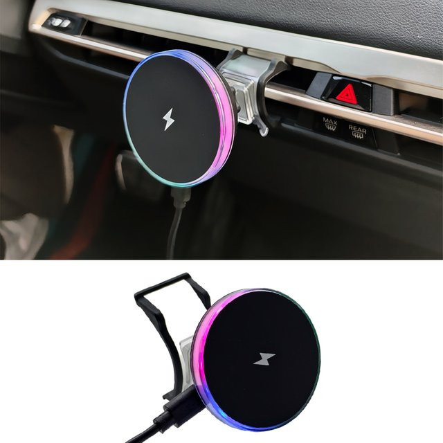 AOSRRUN Magnetische Drahtlose Ladestation 15W für BMW 5er I5 G60 X5 X6 IX (2023-2025) mit USB-C, Schwarz - Bild 1