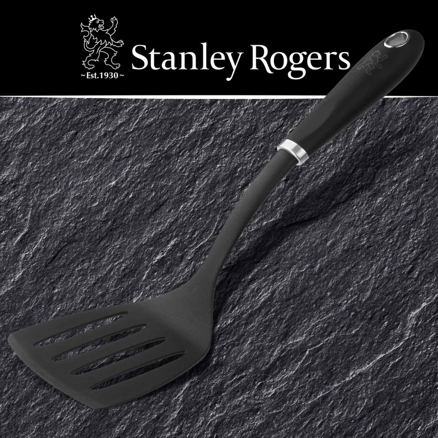 Stanley Rogers Pfannenwender Pride mit Schlitzen aus Edelstahl und Silikon, Schwarz, Länge: 32 cm - Bild 3