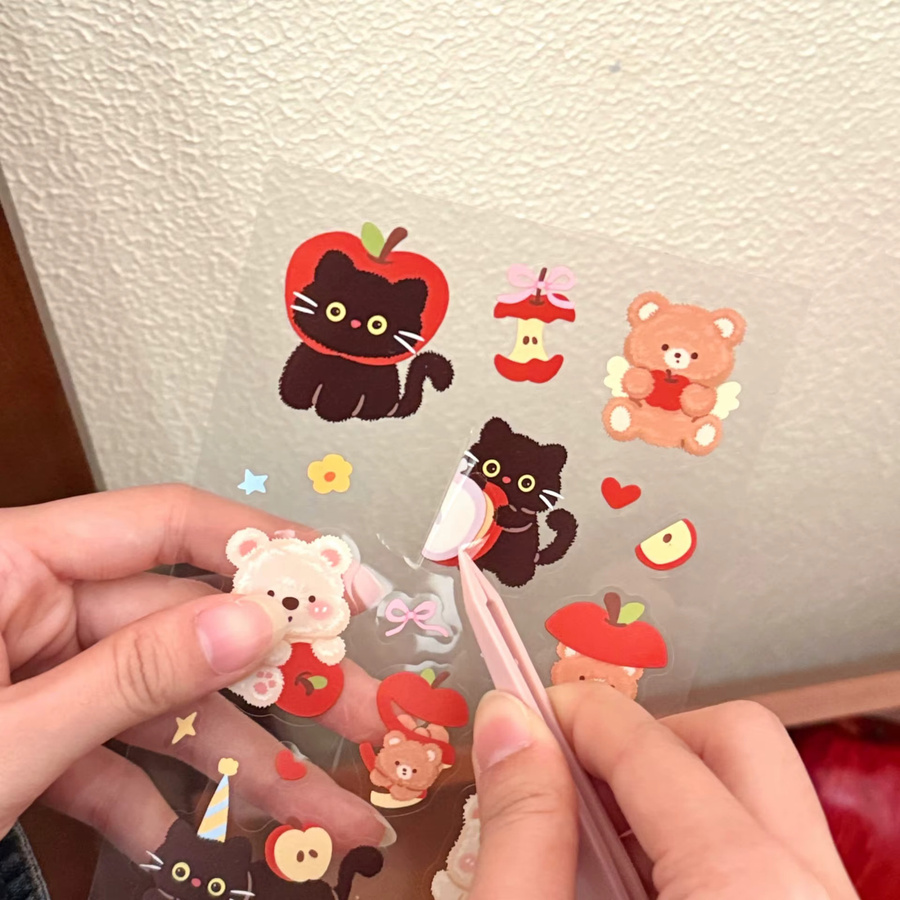 Niedliche Haustier-Teeparty Sticker Set in Mehrfarbig für DIY Notizbücher und dekorative Karten - Bild 2
