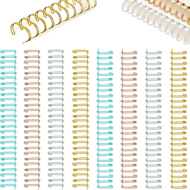 24 Stück Binchi Twin Loop Bindespiralen aus Metall in Multicolor für Notizbücher und Akten - Bild 1