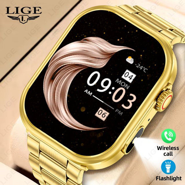 LIGE Smartwatch, Gold, Edelstahl, Unisex - Bild 1