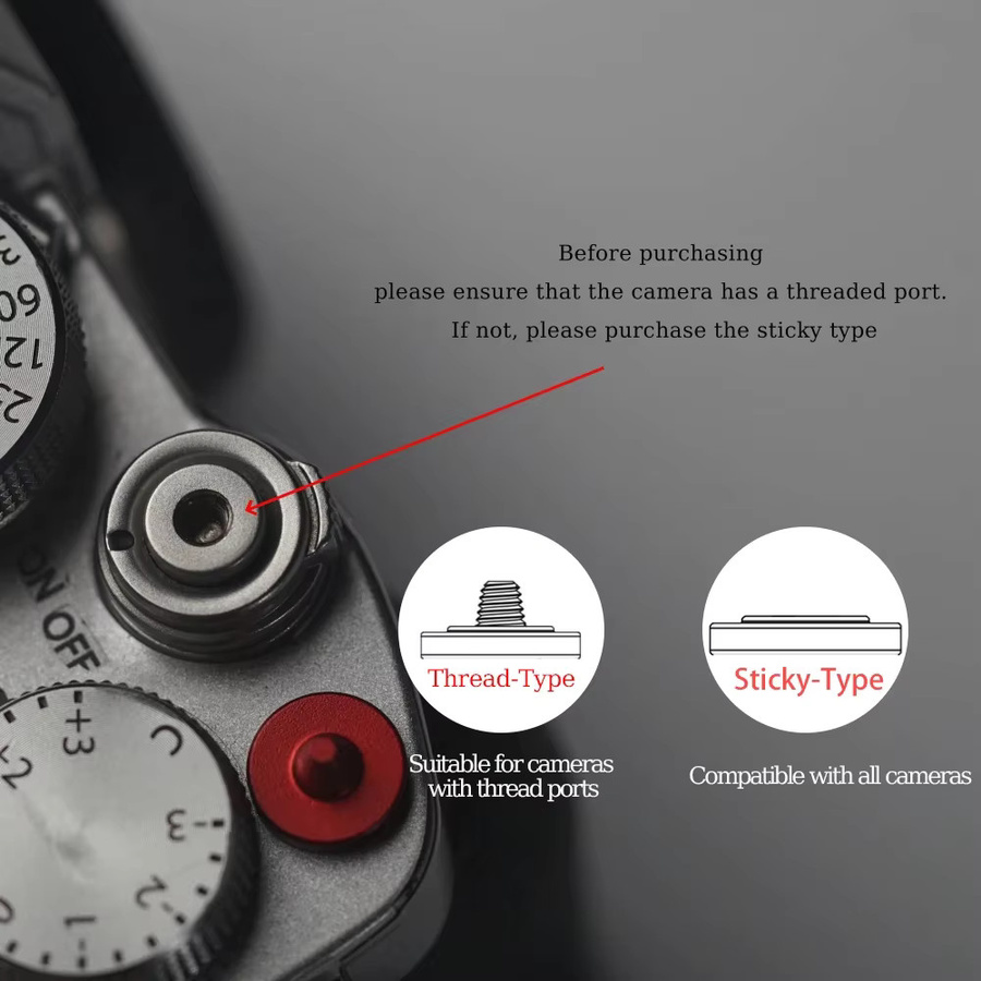 Metall Kamera-Auslöseknopf und Blitzschuhabdeckung für Fujifilm X100V XT5 XT3 XT4 - Bild 2