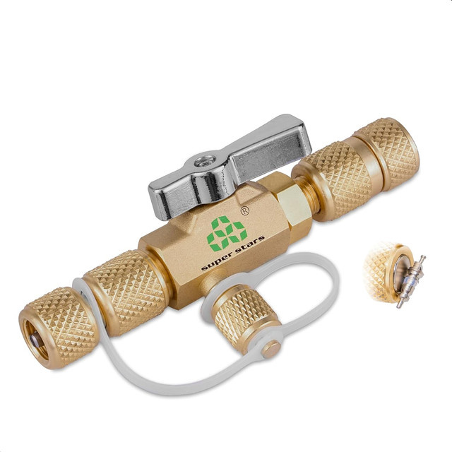 Super Stars Ventilkern-Entfernungswerkzeug für HVAC, Dual-Size-SAE Schrader-Ventil-Entferner für R410, R22, R134A, R32, Farbe: Gold - Bild 1