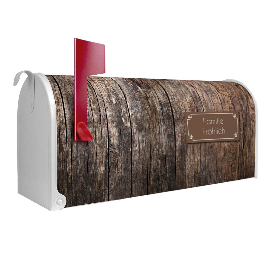 Banjado Amerikanischer Briefkasten in Weiß mit roter Fahne, US Mailbox aus Stahl, B/H/T: 48,0 x 22,0 x 17,0 cm - Bild 1