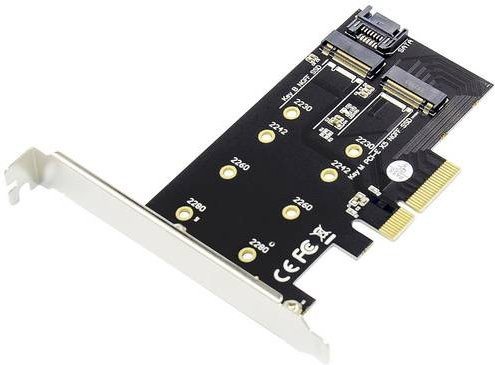 Digitus DS-33170 2+1 Port M.2 Controller PCIe RAID Schnittstellenkarte für M.2 SATA und M.2 PCIe NVMe SSDs in Schwarz - Bild 1