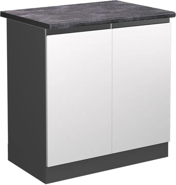 Vicco R-Line Spülenunterschrank Küchenunterschrank Weiß/Anthrazit B: 80 cm, T: 60 cm, H: 81,6 cm - Bild 1