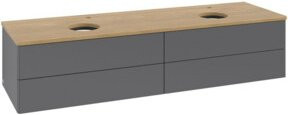 V&B Waschtischunterschrank Antao mit Beleuchtung, Eiche Honig braun lackiert, B/T: 160 x 50 cm - Bild 1