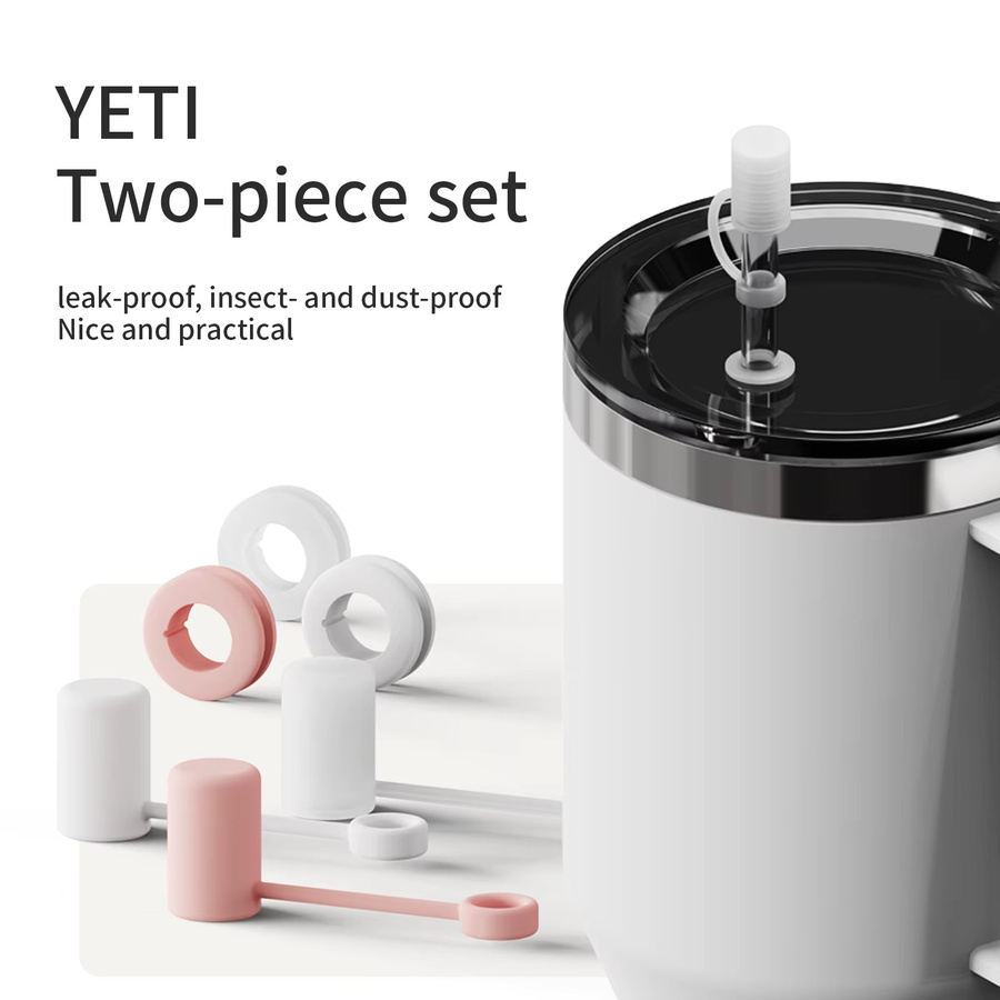 UMUST Silikon Spill Proof Stopper Set für YETI Strohhalm Becher, wiederverwendbares Zubehör für Tumbler und Wasserflaschen, transparent - Bild 2