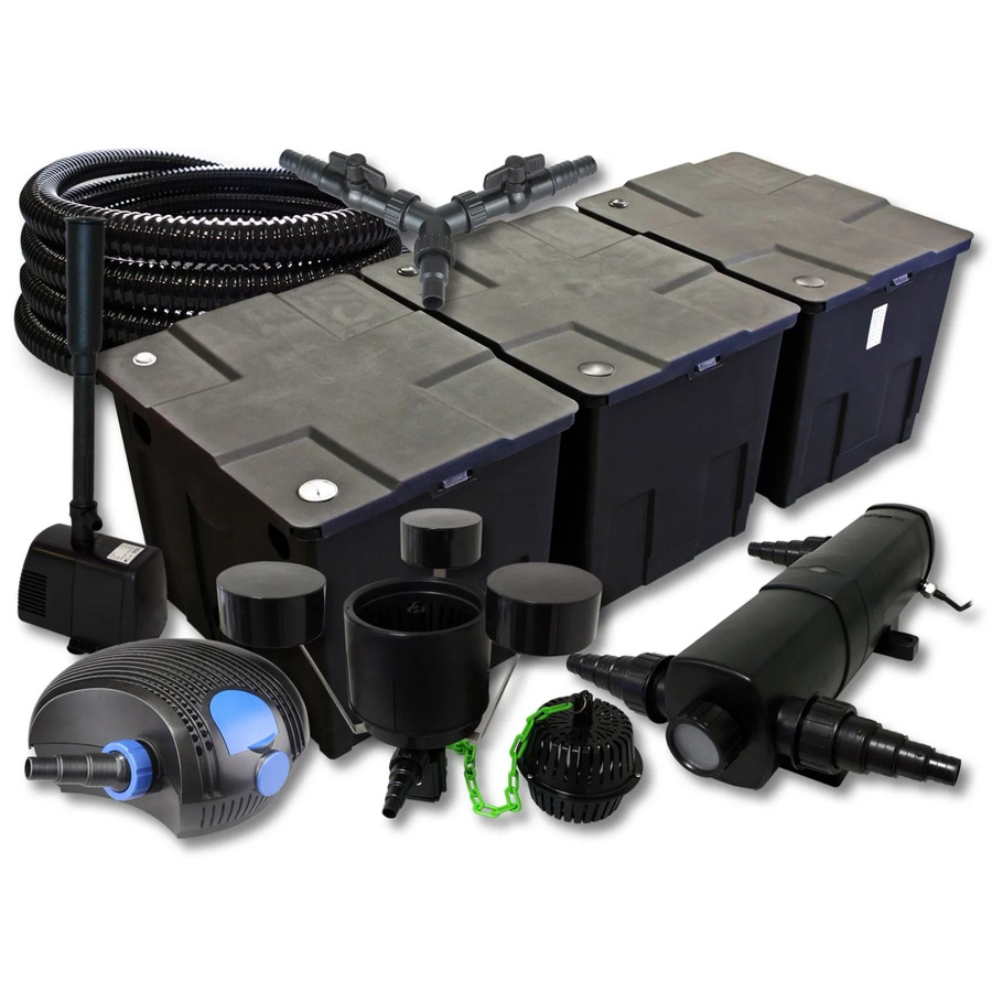 Sunsun Teichfilter Set Schwarz mit 100W Pumpe, 36W UVC, Skimmer, Schlauch und Springbrunnen für bis zu 90000L - Bild 2