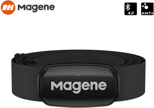 Magene H303 Herzfrequenzsensor mit Brustgurt in Schwarz, Bluetooth und ANT Dual Mode für Fahrrad und Sport - Bild 1