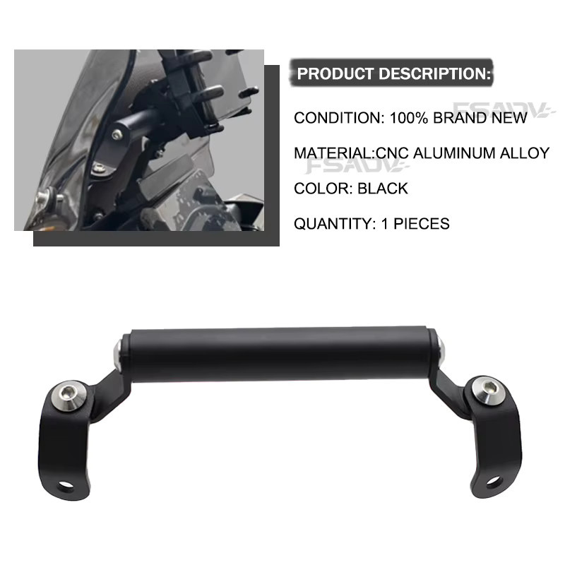 TUTU-MOTO Handyhalterung für Benelli TRK702 und TRK702X, GPS Navigationshalterung für das Motorrad, Schwarz - Bild 2