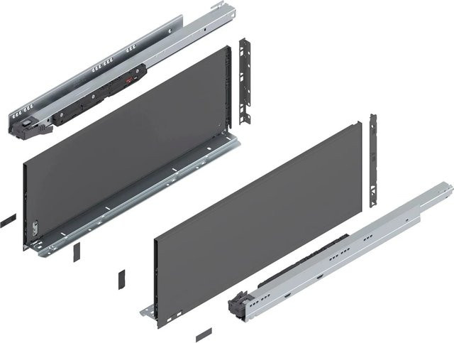 Blum Legrabox Pure Set Schubladen-Set mit Tip-On Vollauszug, Tiefe: 650 mm, Belastbarkeit: 70 kg, Farbe: Oriongrau, 1 Paar - Bild 1