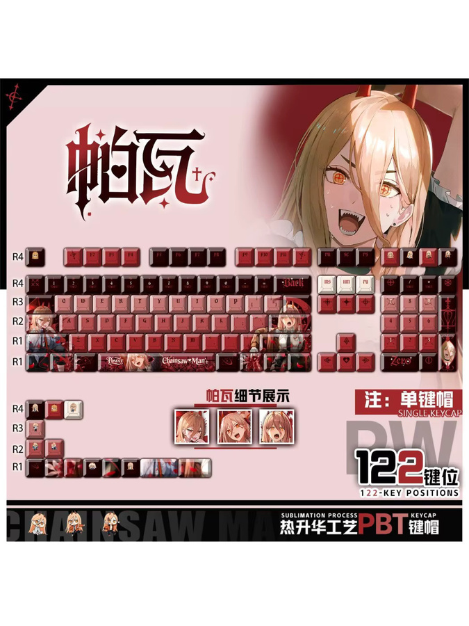 Transparente PBT Tastenkappen im Anime Chreey Design für mechanische Tastaturen wie Made68, Mad68 und Wooting 60 - Bild 6