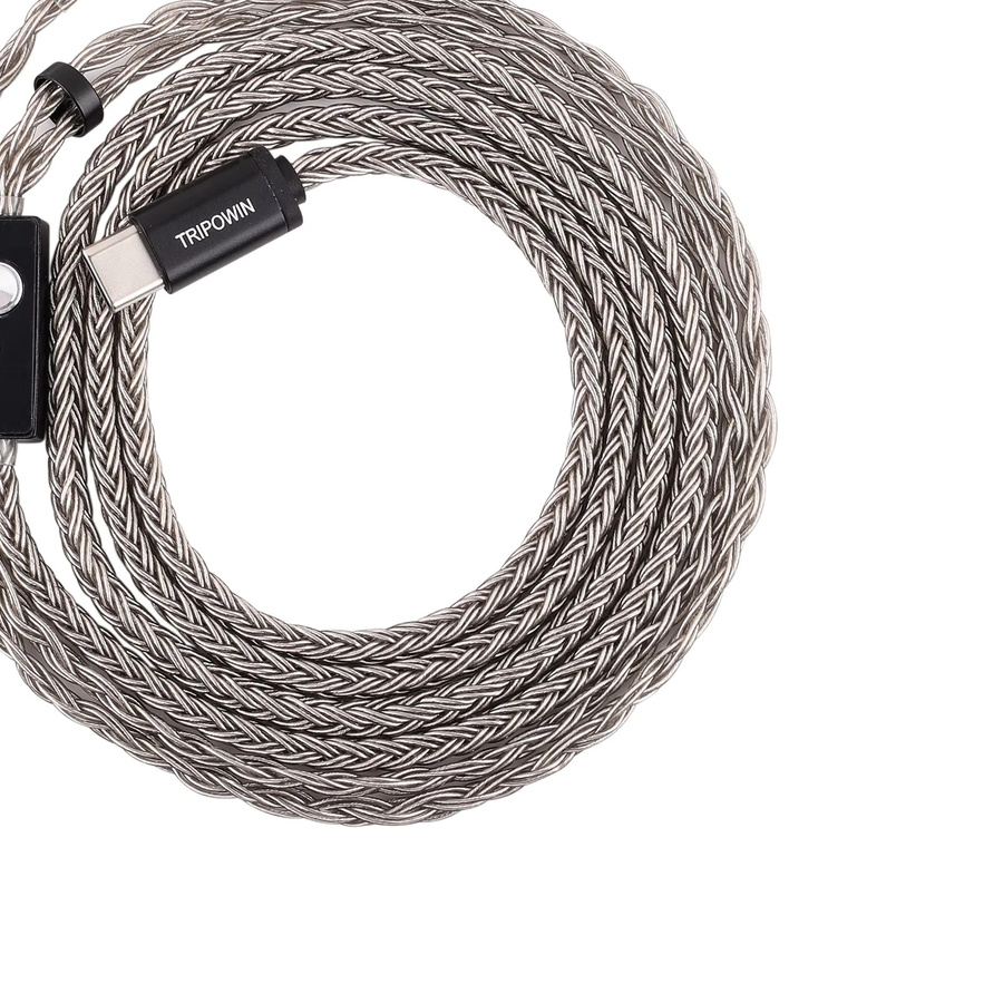 TRIPOWIN Zonie High-Fidelity Kopfhörerkabel mit Mikrofon, 16-adrig versilbertes SPC, 3,5 mm Klinke, Silber - Bild 2