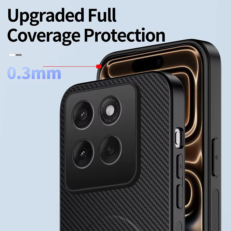 Magnetische Kohlefaser Handyhülle mit faltbarem Ständer für Motorola Edge 70 60S 50 Series Neo Ultra in Schwarz und Grau - Bild 4