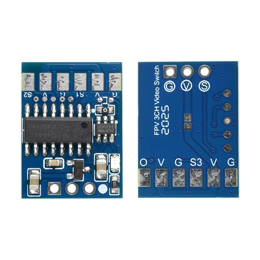 Gaqqee Video-Umschaltmodul 2-Kanal/3-Kanal in Blau, DC 5–12 V, geeignet für FPV-Drohnen und Kameras - Bild 3