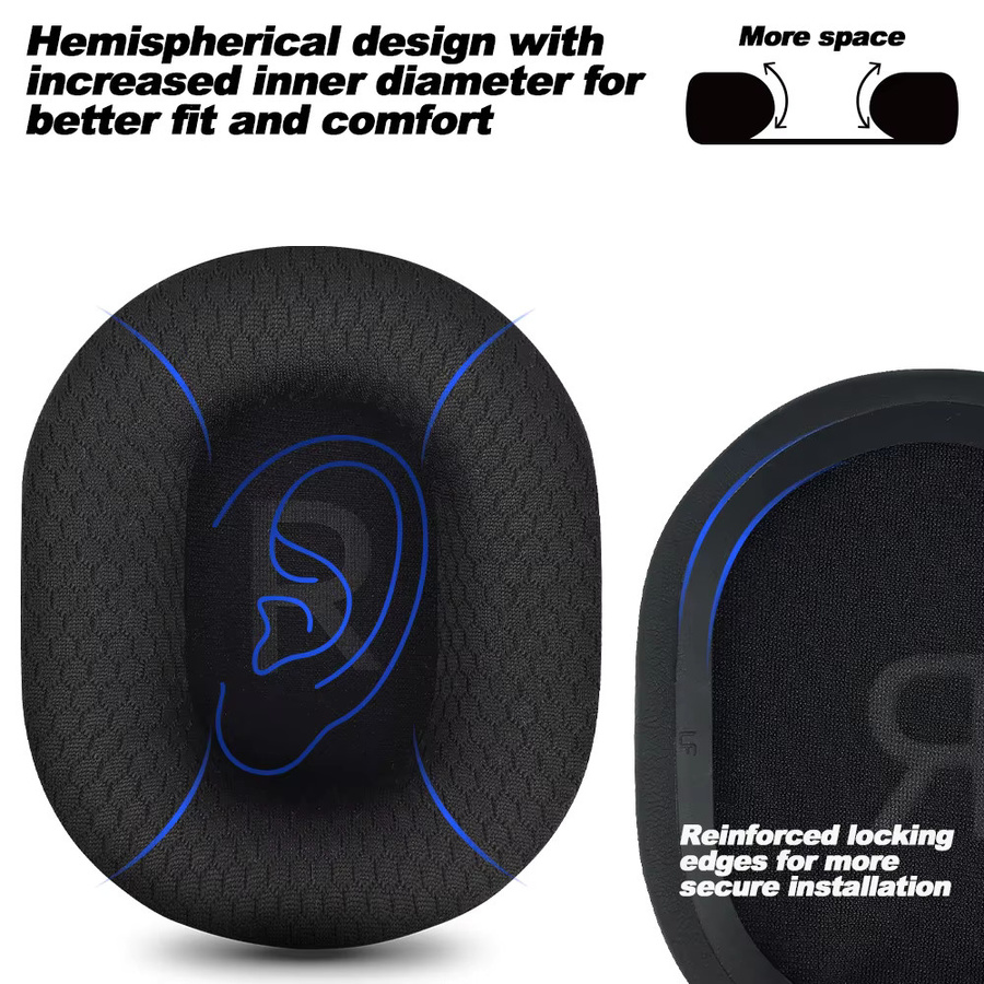Corsair Ersatz Stirnband und Ohrpolster aus Protein Leder für HS55, HS55 PRO und HS65 in Schwarz - Bild 5