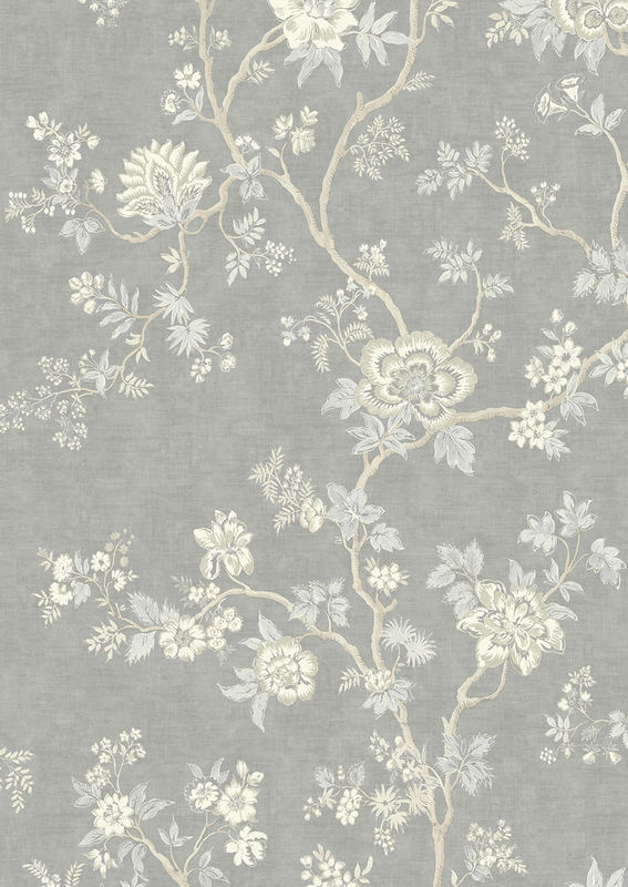 Lewis & Wood Tapete Indienne Storm in Grau mit floralem Botanical-Design - Bild 2