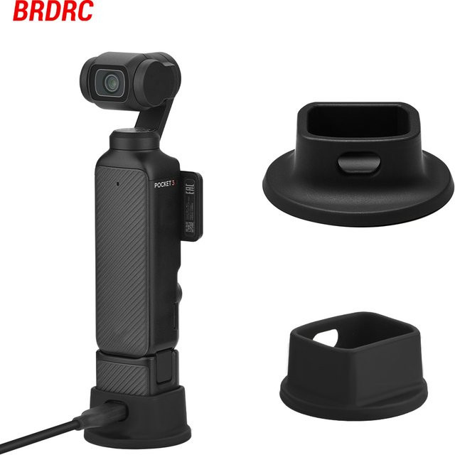 BRDRC Silikon-Desktop-Basis für DJI Pocket 3, Handheld-Gimbal-Unterstützungsadapter in Schwarz - Bild 1