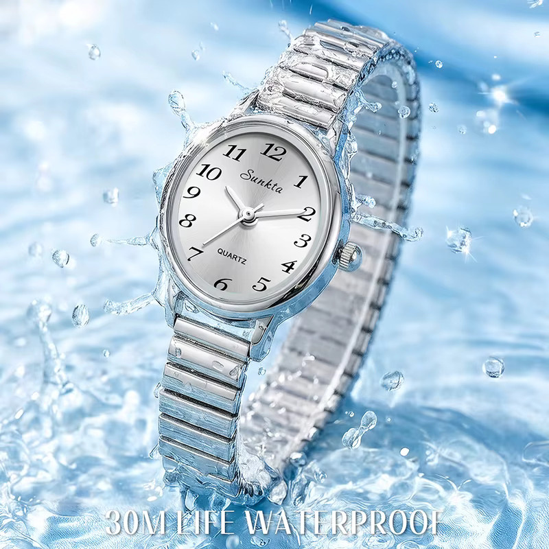 Sunkta Armbanduhr, Quarz, Gold, ovales Zifferblatt, Damen - Bild 2
