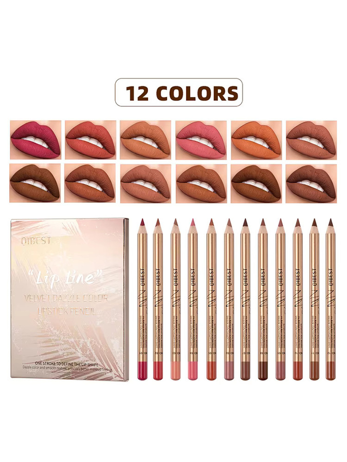 QIBEST Lipliner-Set, 12-teilig, Nude, Matt - Bild 4