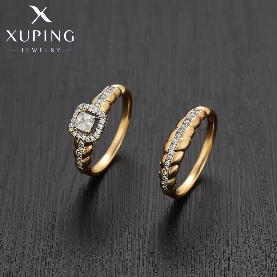 Xuping Ring Set, Gold Farbe, Zirkonia, Unisex - Bild 2