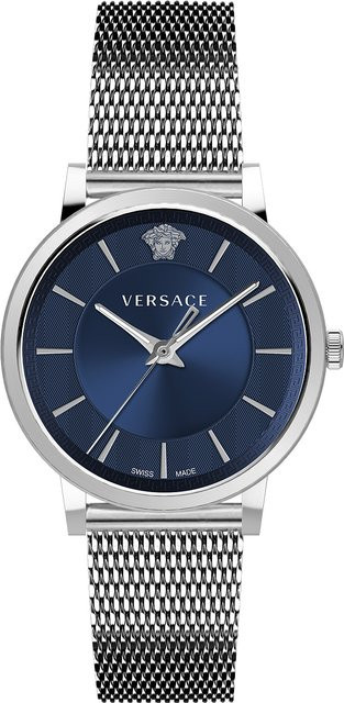 Versace Herrenuhr, Quarz, Edelstahl, Blau, 42 mm, 5 ATM - Bild 1