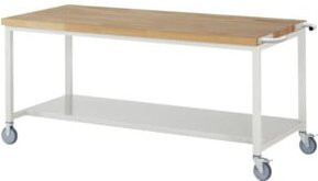 Rau Fahrbare Werkbank 8000 mit Metall-Ablageboden in Grau und Mehrfarbig, B/T/H: 200 x 90 x 88 cm - Bild 1