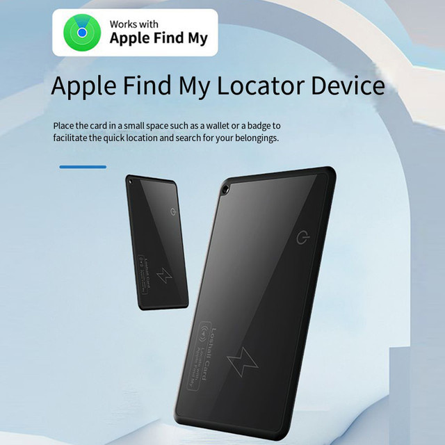 Smart Tag GPS Tracker Karte für Apple iPhone zur Standortbestimmung mit Find My Unterstützung in Schwarz - Bild 1