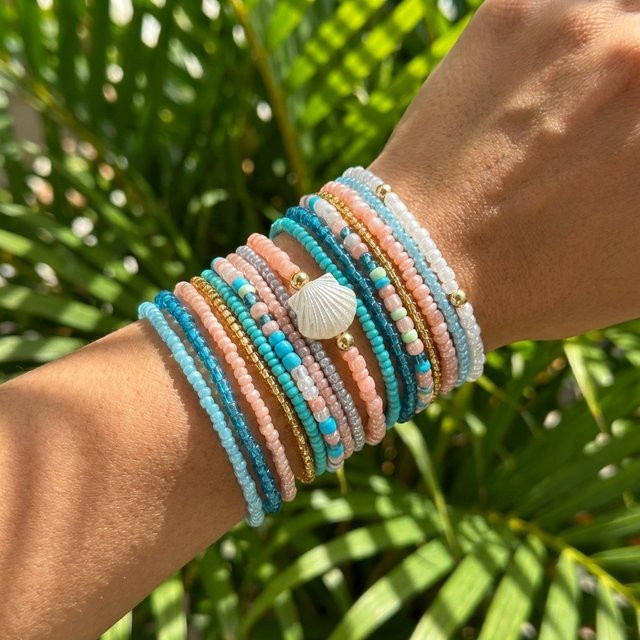 Harlermoon Schmuck-Set, Perlenarmband, Bunt, Damen - Bild 1