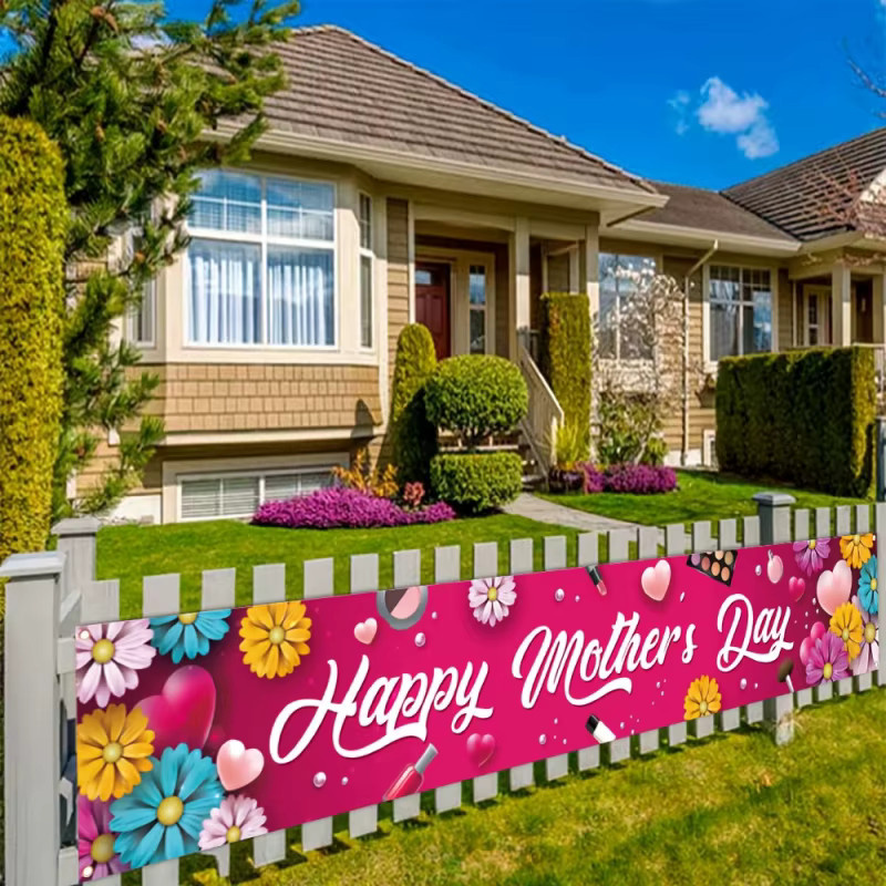 VIKAMA Muttertags-Partybanner mit floralem Design für die Dekoration von Feiern im Innen- und Außenbereich - Bild 2