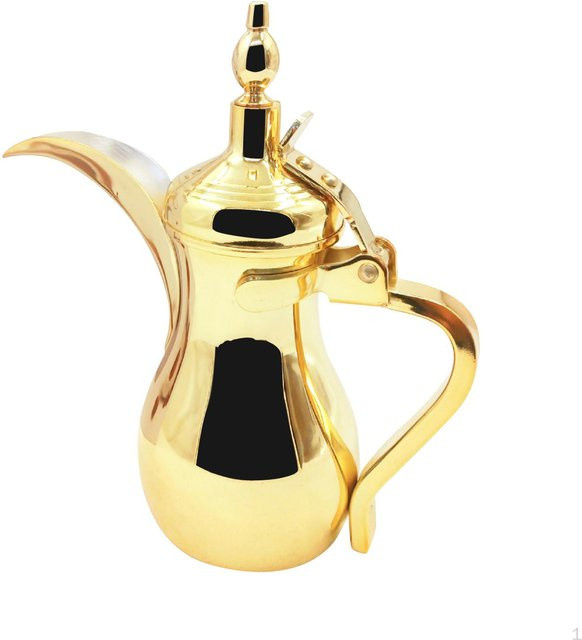 Moonice Arabischer Kaffee Maker aus Edelstahl als Getränke-Dispenser und Teekanne, Beige/Gold, 350 ml - Bild 1